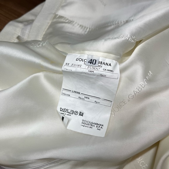 Dolce & Gabbana 40 Bone Knit Tweed Look Pencil Skirt Lined Wiggle career Skirt - Picture 7 of 7